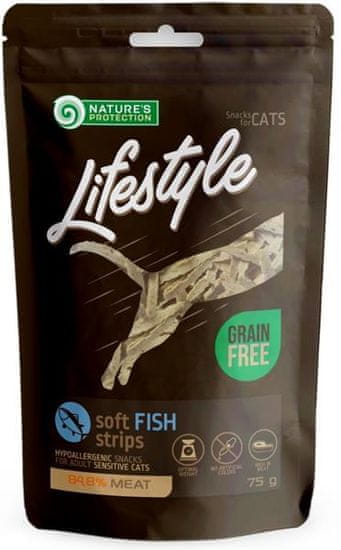 Nature's Protection Cat Snack Lifestyle mini soft rybí plátky 75 g