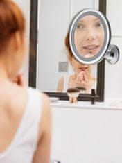 WOWO Adler AD 2168 - Otočné LED Koupelnové Zrcadlo pro Make-Up s Přísavkou a Zvětšovacím Efektem