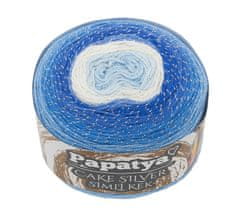 Bellatex Příze PAPATYA CAKE SILVER - 150g / 540 m - modrá, bílá