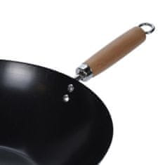 Excellent Houseware Kantonská čínská ocelová pánev Wok 35 cm