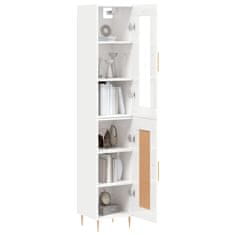 Greatstore Skříň highboard bílá s vysokým leskem 34,5x34x180 cm kompozit