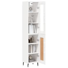 Greatstore Skříň highboard bílá s vysokým leskem 34,5x34x180 cm kompozit