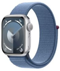 Apple Watch Series 9, 41mm, Silver, Winter Blue Sport Loop (MR923QC/A)