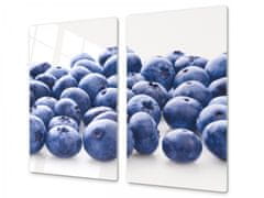 Glasdekor Ochranná deska čerstvé ovoce borůvky - Ochranná deska: 50x70cm, Lepení na zeď: S lepením na zeď