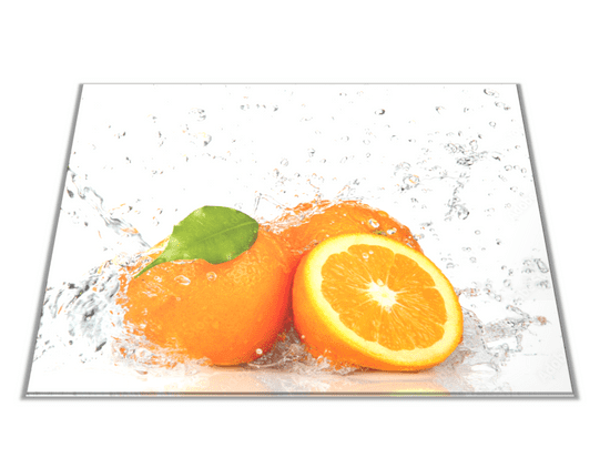 Glasdekor Skleněné prkénko pomeranče ve vodě