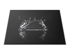 Glasdekor Skleněné prkénko stříkající voda černý podklad - Prkénko: 40x30cm