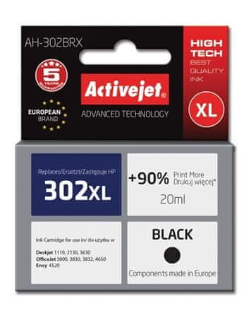 ActiveJet inkoust HP 302XL F6U68AE regenerated AH-302BRX 20 ml