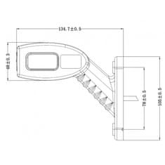 Kaxl Obrysové LED světlo zadní levé 135mm, 12/24V, KMR8 L1302