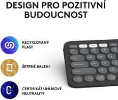 Logitech Pebble Keyboard 2 K380s, šedá (920-011851)