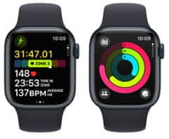 Apple Watch Series 9, Cellular, 41mm, Midnight, Midnight Sport Band - S/M (MRHR3QC/A)