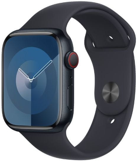 Apple Watch Series 9, Cellular, 45mm, Midnight, Midnight Sport Band - S/M (MRMC3QC/A) - zánovní