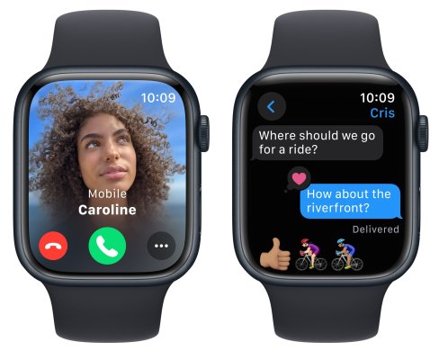 Inteligentné hodinky Apple Watch Series 9 Cellular eSIM funkcie esim obojstranná komunikácia Apple Pay Retina displej vodoodolnosť WR50 pre plávanie detekcie autonehody nové funkcie fázy spánku SOS volania krytie proti prachu akcelerometer GPS stále zapnutý EKG monitorovanie tepu srdcovej činnosti hudobný prehrávač volania notifikácie NFC platby Store Senzor na snímanie okysličenia krvi meranie fyzickej kondície VO2 max