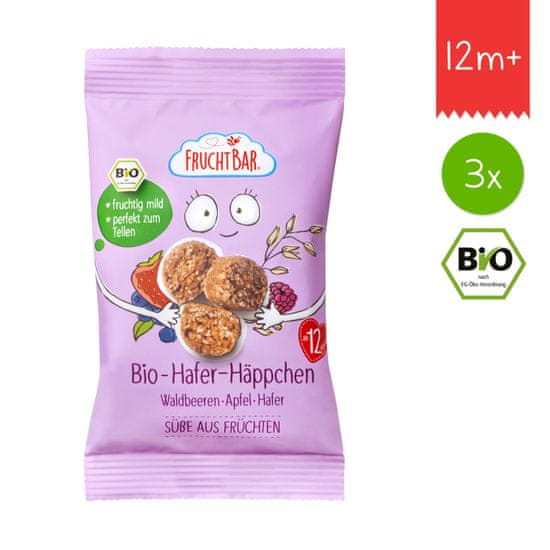 FruchtBar BIO Ovesné kousky s jablkem a lesní plody 3x40g