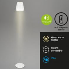 BRILONER BRILONER LED nabíjecí stojací svítidlo 130 cm 3,5 W 400lm bílé BRILO 1438016