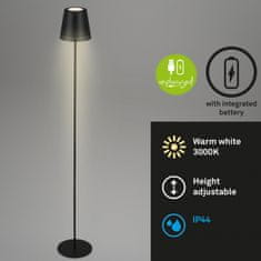 BRILONER BRILONER LED nabíjecí stojací svítidlo 130 cm 3,5 W 400lm černá BRILO 1438015