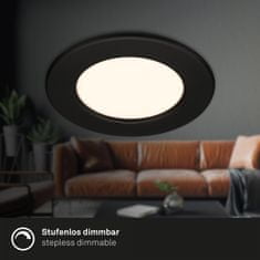 BRILONER BRILONER LED vestavné svítidlo, 11,5 cm, 6W, 600lm, černá BRI 7049015