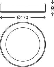 BRILONER BRILONER LED stropní svítidlo, pr. 17 cm, 12 W, černá BRI 3462-415