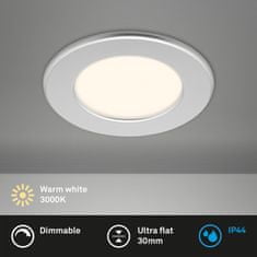 BRILONER BRILONER LED vestavné svítidlo, 11,5 cm, 6W, 600lm, matný chrom BRI 7049014