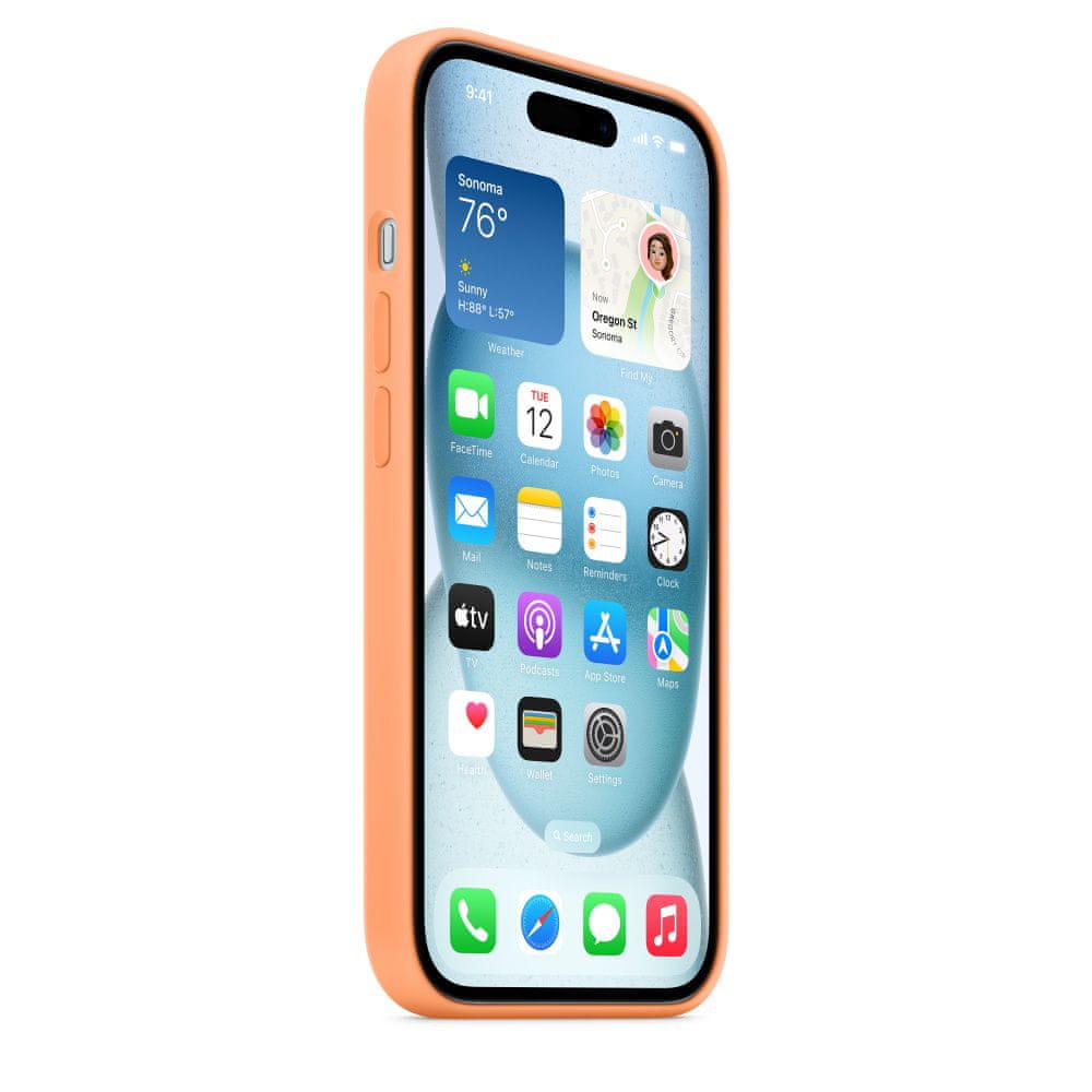 Apple iPhone 15 Silicone Case with MagSafe - Orange Sorbet