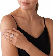 Michael Kors Třpytivý stříbrný prsten se zirkony MKC1555AN710 (Obvod 55 mm)