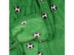 sarcia.eu Chlapecký zelený župan s kapucí, kravatami a míčovými vzory 4-6 let 110/116 cm