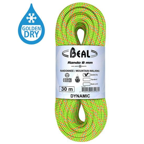 Beal Horolezecké lano Beal Rando 8mm Golden dry žlutá|48m