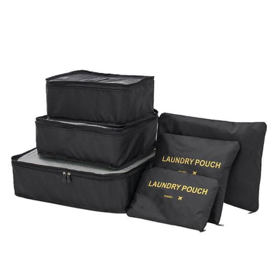 Northix Cestovní tašky - různé velikosti - 6 ks - šedé