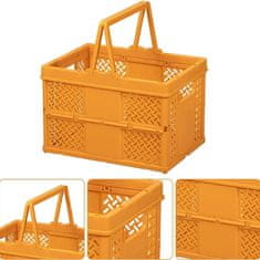 Northix Skládací úložný košík z plastu - oranžová 