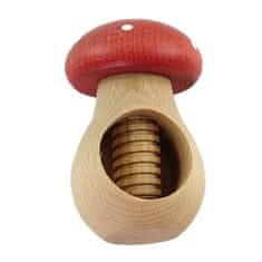 Dřevěný louskáček na ořechy - červená houba