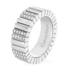 Calvin Klein Módní ocelový prsten s krystaly Minimalistic Metal 35000440 (Obvod 56 mm)
