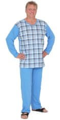 Nadměrky Hela Pyžamo dlouhé modré káro 150