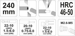 YATO Kleště odizolovací a konektorové univerzální 240 mm