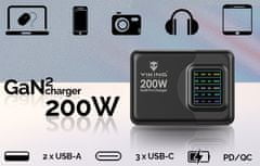 USB GaN charger 200W PD Pro