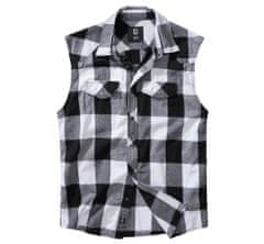 BRANDIT košile Checkshirt sleeveless bílo-černá Velikost: M