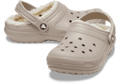 Crocs Classic Lined Clogs Unisex, 38-39 EU, M6W8, Pantofle, Dřeváky, Mushroom/Bone, Hnědá, 203591-2YB