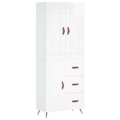 Vidaxl Skříň highboard lesklá bílá 69,5 x 34 x 180 cm kompozitní dřevo