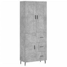 Vidaxl Skříň highboard betonově šedá 69,5x34x180 cm kompozitní dřevo