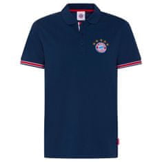 FotbalFans Polo Tričko FC Bayern. Tmavě modrá. Znak klubu. 100% bavlna | XL