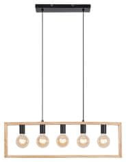 Rabalux  Závěsné stropní svítidlo Indigo 5x40W | E27 - světlé dřevo, černá