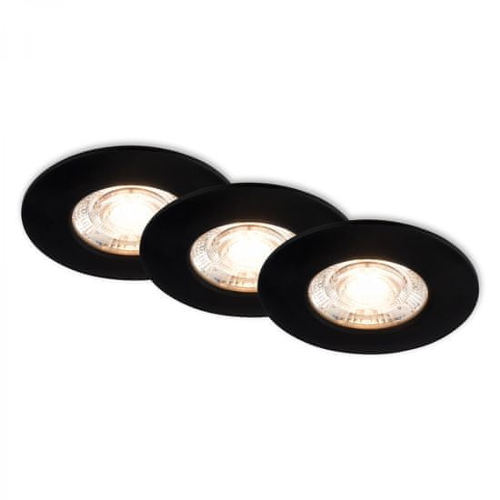 BRILONER BRILONER 3ks sada LED vestavné svítidlo, 6,5 cm, 3x 3,6W, 350lm, černá BRI 7606035