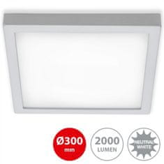 BRILONER BRILONER LED stropní svítidlo, 30 cm, 21 W, matný chrom BRI 7142-414