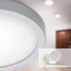 BRILONER BRILONER LED stropní svítidlo, pr. 30 cm, 21,4 W, matný chrom BRI 7141-414