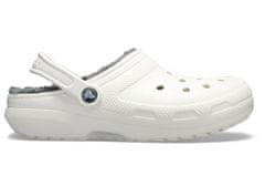 Crocs Classic Lined Clogs Unisex, 36-37 EU, M4W6, Pantofle, Dřeváky, White/Grey, Bílá, 203591-10M