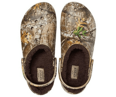 Crocs Classic Lined Realtree Edge Clogs pro muže, 45-46 EU, M11, Pantofle, Dřeváky, Chocolate, Hnědá, 205377-280