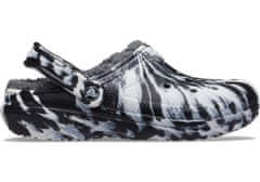 Crocs Classic Lined Marbled Clogs Unisex, 36-37 EU, M4W6, Pantofle, Dřeváky, White/Black, Bílá, 207180-103