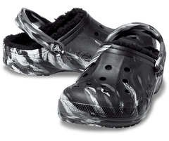 Crocs Baya Lined Marbled Clogs Unisex, 42-43 EU, M9W11, Pantofle, Dřeváky, Black/Multi, Černá, 208333-0C4