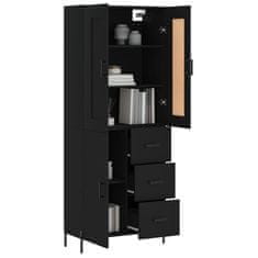 Greatstore Skříň highboard černá 69,5 x 34 x 180 cm kompozitní dřevo