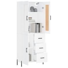 Greatstore Skříň highboard bílá 69,5 x 34 x 180 cm kompozitní dřevo