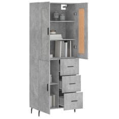 Greatstore Skříň highboard betonově šedá 69,5x34x180 cm kompozitní dřevo