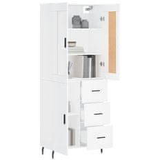 Greatstore Skříň highboard bílá 69,5 x 34 x 180 cm kompozitní dřevo